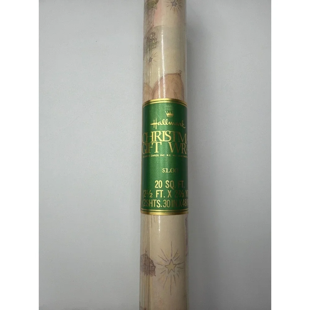 Hallmark Christmas Gift Wrap Precious Moments‎ Children Vintage 20 Sq Ft Roll